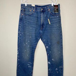 Levi's 551 Z Authentic Straight Denim Jeans Men 36 x 32 Paint Splatter Big E NWT